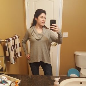 Lucky Brand grey sweater M cowl neck